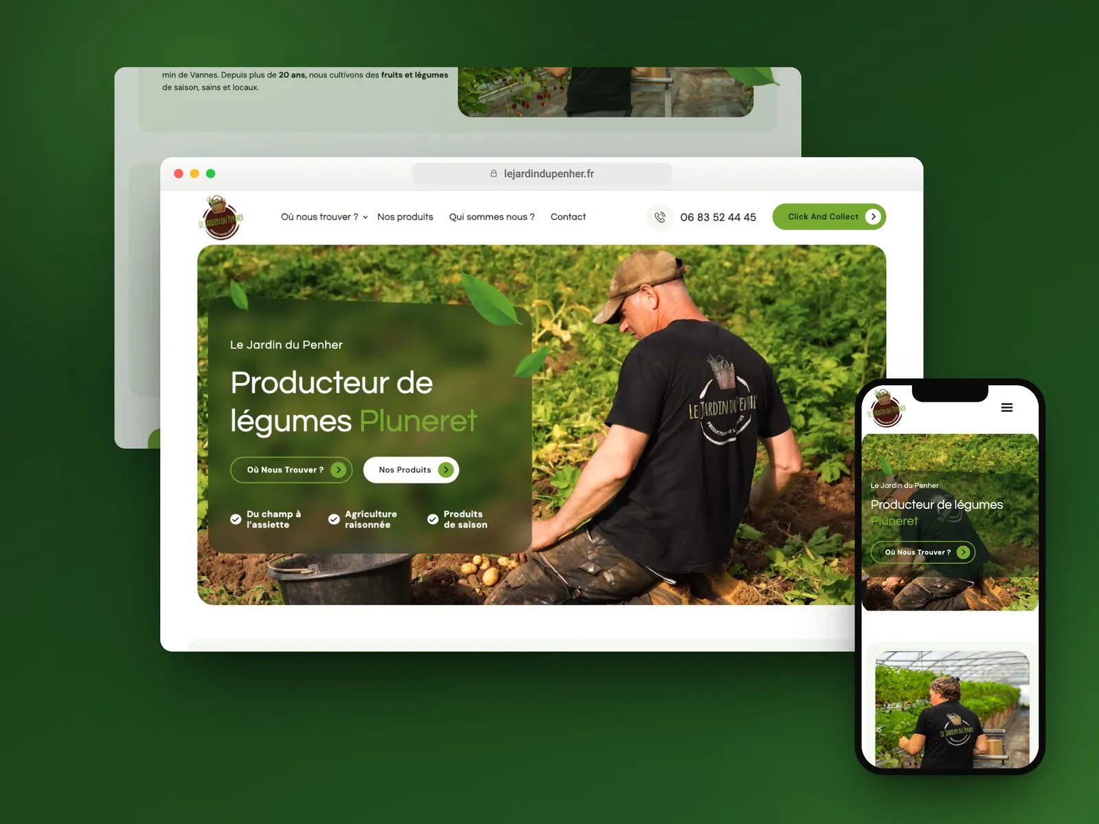 Refonte du site du Jardin du Penher, maraîcher à Pluneret
