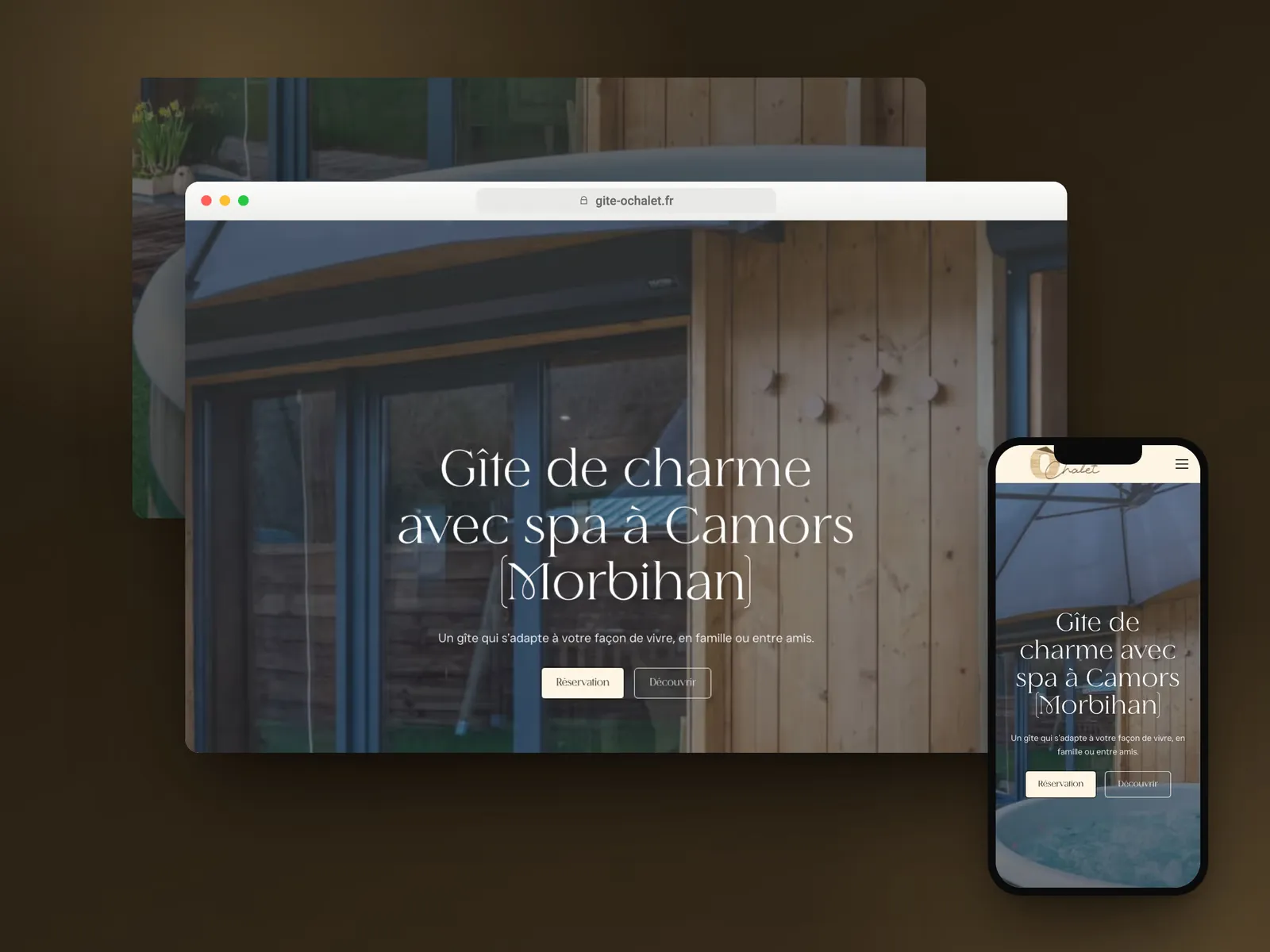 Site internet Ò Chalet, gîte de charme avec spa à Camors